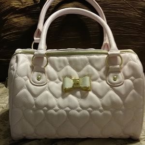 Betsey Johnson Pink Quilted Heart Purse
